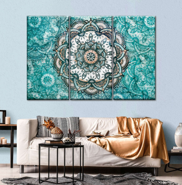 Dinding dengan Seni Dinding Mandala